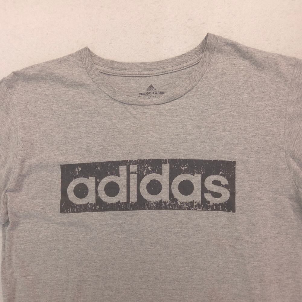Adidas Crew Neck Short Sleeve Graphic T Shirt Mens Size Medium M Gray 16498